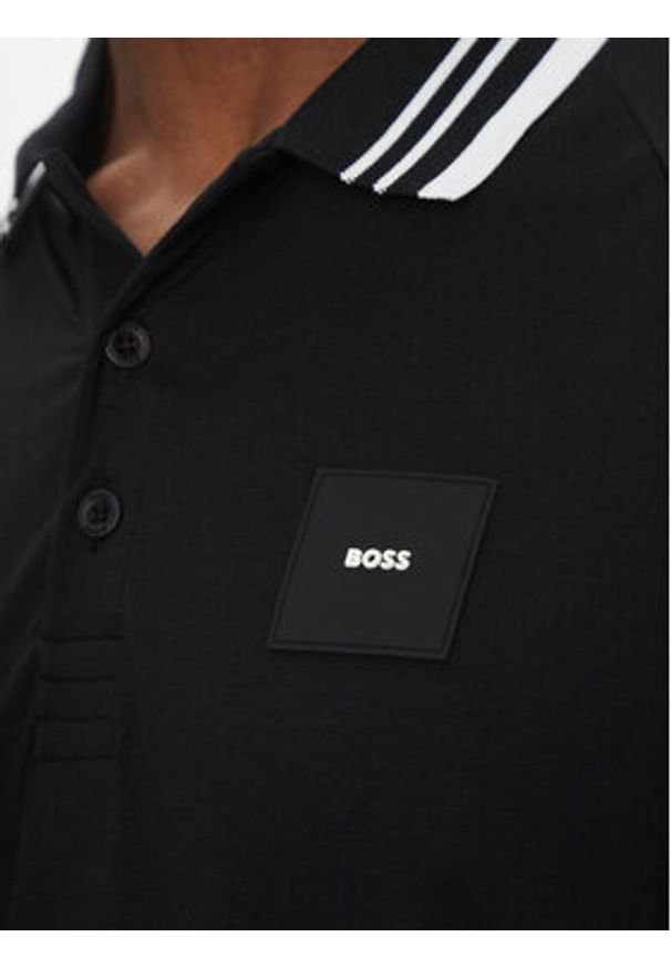 BOSS Polo 50538176 Czarny Regular Fit. Typ kołnierza: polo. Kolor: czarny. Materiał: bawełna