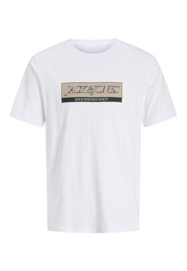 Jack & Jones - Jack&Jones T-Shirt Rinwood 12283628 Biały Regular Fit. Kolor: biały. Materiał: bawełna