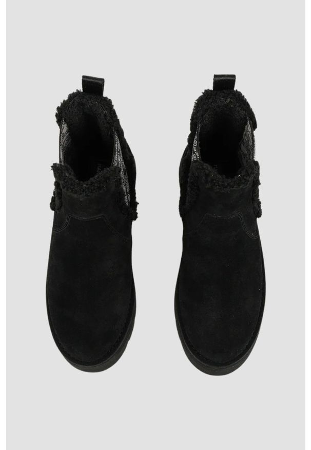 Karl Lagerfeld - KARL LAGERFELD Czarne damskie śniegowce SKYLAR, Rozmiar 37. Kolor: czarny. Materiał: zamsz. Wzór: aplikacja. Styl: elegancki