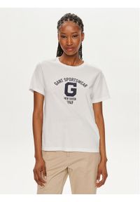 GANT - Gant T-Shirt Logo 4200849 Biały Regular Fit. Kolor: biały. Materiał: bawełna #1