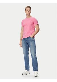 Tommy Jeans T-Shirt DM0DM04411 Różowy jasny Slim Fit. Kolor: różowy. Materiał: bawełna #4