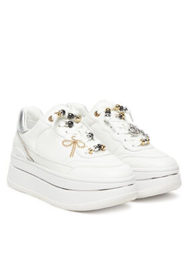 MICHAEL Michael Kors Sneakersy Hayes 43F5HYFS2L Biały. Kolor: biały. Materiał: skóra