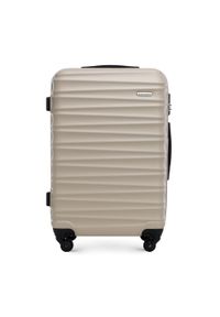 Wittchen - Średnia walizka z ABS-u z żebrowaniem beżowa. Kolor: beżowy. Materiał: guma