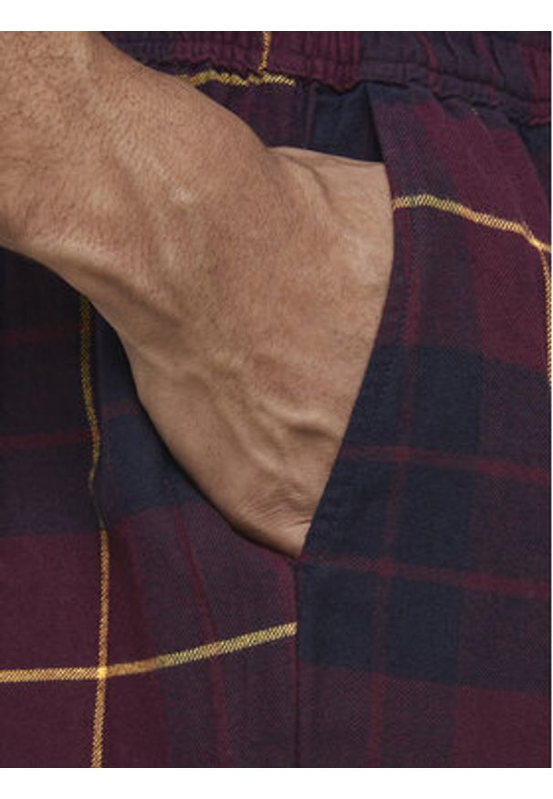Jack & Jones Spodnie piżamowe Crimon 12182711 Bordowy Regular Fit. Kolor: czerwony. Materiał: bawełna
