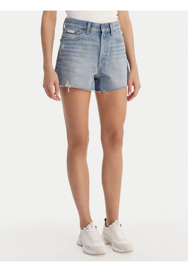 Calvin Klein Jeans Jeansy LV047F717G Biały Straight Fit. Kolor: biały