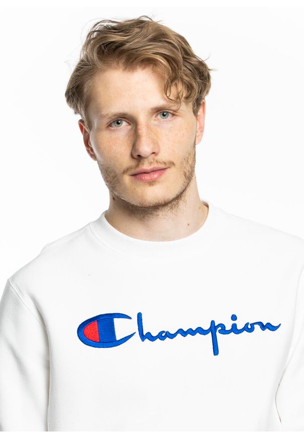 Bluza męska Champion Premium Reverse Weave Fleece Sweatshirt (215160-WW001). Kolor: biały. Materiał: materiał. Styl: elegancki, sportowy