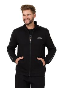 Guess - GUESS Czarna męska bluza Mickey Full Zip. Kolor: czarny