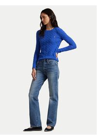 Polo Ralph Lauren Sweter 211971865006 Niebieski Slim Fit. Typ kołnierza: polo. Kolor: niebieski. Materiał: wełna #3