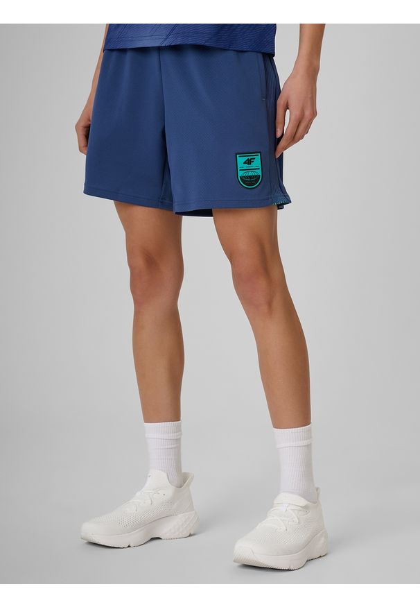 4f - 4F Spodenki piłkarskie szybkoschnące damskie - denim S. Kolor: niebieski. Materiał: denim. Sport: piłka nożna