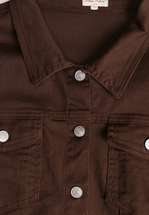 Born2be - Ciemnobrązowa Bawełniana Kurtka Jeansowa Perimea. Kolor: brązowy. Materiał: bawełna, jeans