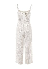 Born2be - Biały Kombinezon Aereira. Okazja: na imprezę, na co dzień. Kolor: biały. Długość rękawa: na ramiączkach. Długość: długie. Wzór: aplikacja, kropki. Sezon: lato. Styl: casual #6