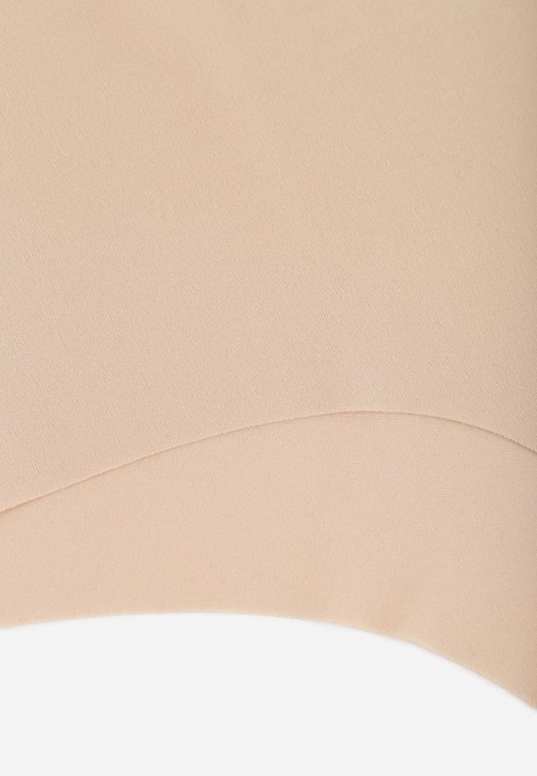 Renee - Beżowe Majtki Stringi High Waist o Bezszwowym Wykończeniu Oreasa. Stan: podwyższony. Kolor: beżowy. Wzór: gładki