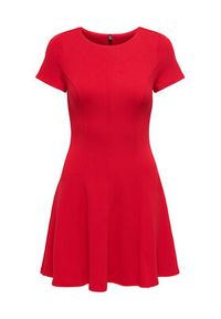 only - ONLY Sukienka codzienna Kenya 15370506 Czerwony Regular Fit. Okazja: na co dzień. Kolor: czerwony. Materiał: wiskoza. Typ sukienki: proste. Styl: casual #5