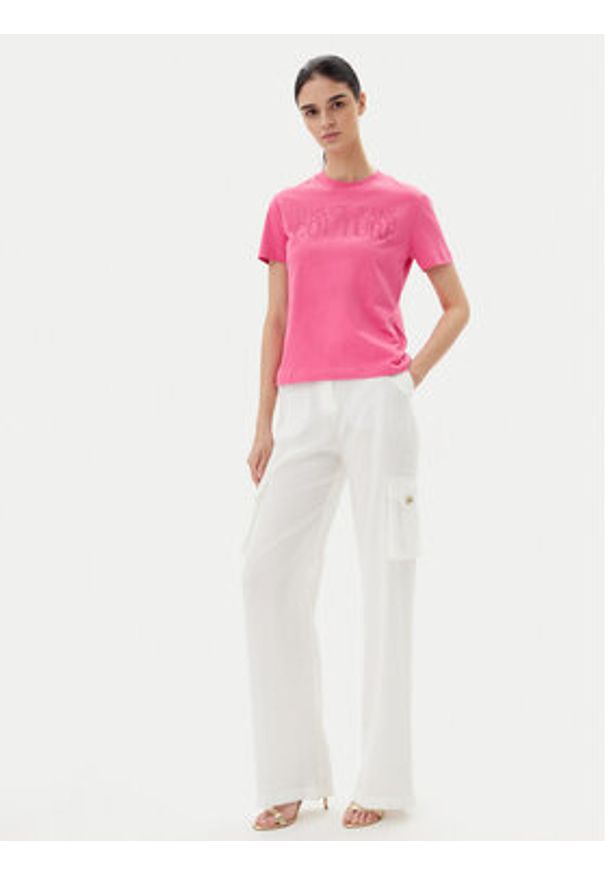 Versace Jeans Couture Spodnie materiałowe 78HAA109 Biały Wide Leg. Kolor: biały. Materiał: materiał