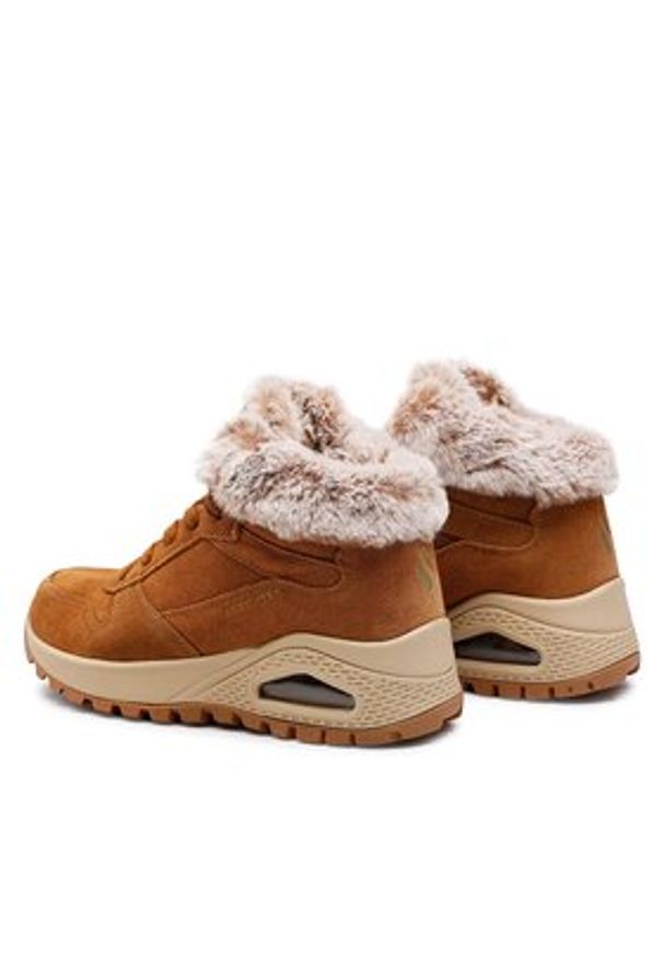skechers - Skechers Botki Uno Wintriness 167433/CSNT Brązowy. Kolor: brązowy. Materiał: zamsz, skóra