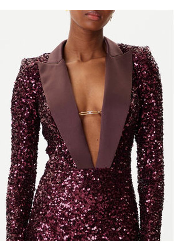 Elisabetta Franchi Sukienka wieczorowa AB-R13-56E2-V860' Bordowy Regular Fit. Kolor: czerwony. Materiał: syntetyk. Styl: wizytowy