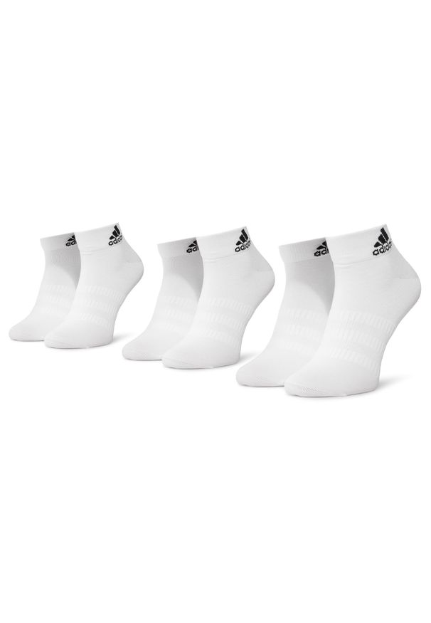 Adidas - Zestaw 3 par niskich skarpet unisex adidas - Light Ank 3PP DZ9435 White/White/White. Kolor: biały. Materiał: materiał, bawełna, poliester, elastan
