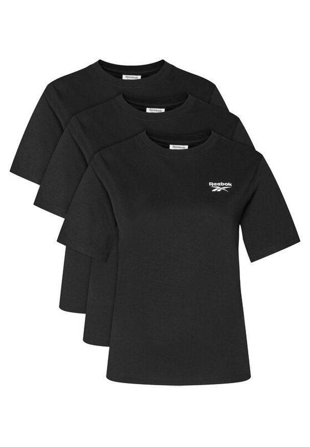 Reebok Komplet t-shirtów RK25194CCW Czarny Regular Fit. Kolor: czarny. Materiał: bawełna