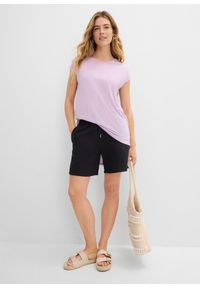 bonprix - Długi shirt z mieszanki wiskozy. Kolor: fioletowy. Materiał: wiskoza. Długość rękawa: krótki rękaw. Długość: długie #3