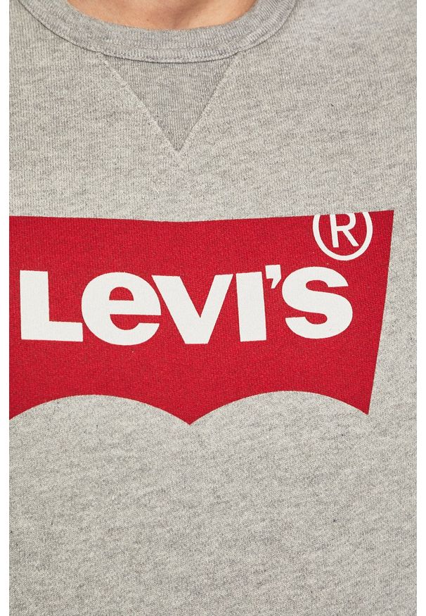 Levi's® - Levi's - Bluza. Okazja: na co dzień, na spotkanie biznesowe. Kolor: szary. Materiał: dzianina. Wzór: nadruk. Styl: casual, biznesowy