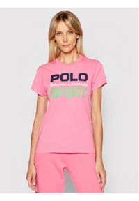 Polo Ralph Lauren T-Shirt Ssl 211838079005 Różowy Regular Fit. Typ kołnierza: polo. Kolor: różowy. Materiał: bawełna