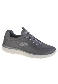 skechers - Buty sportowe Sneakersy męskie, Summits. Zapięcie: bez zapięcia. Kolor: szary. Materiał: syntetyk, materiał. Szerokość cholewki: normalna. Sport: turystyka piesza