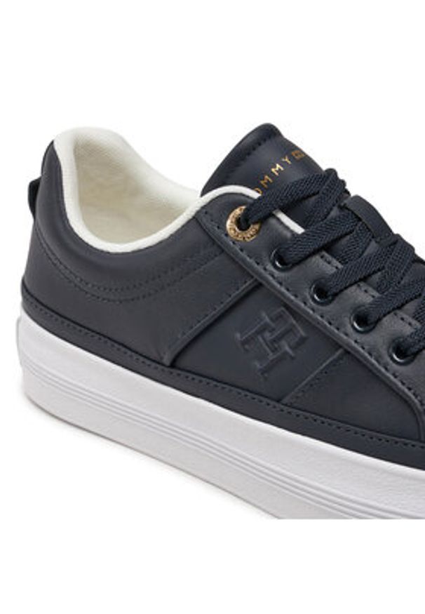 TOMMY HILFIGER - Tommy Hilfiger Sneakersy Essential Vulc Sneaker Monogram FW0FW07945 Granatowy. Kolor: niebieski. Materiał: skóra