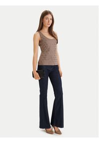 Guess Top W6GP10 K2932 Brązowy Regular Fit. Kolor: brązowy. Materiał: bawełna #3