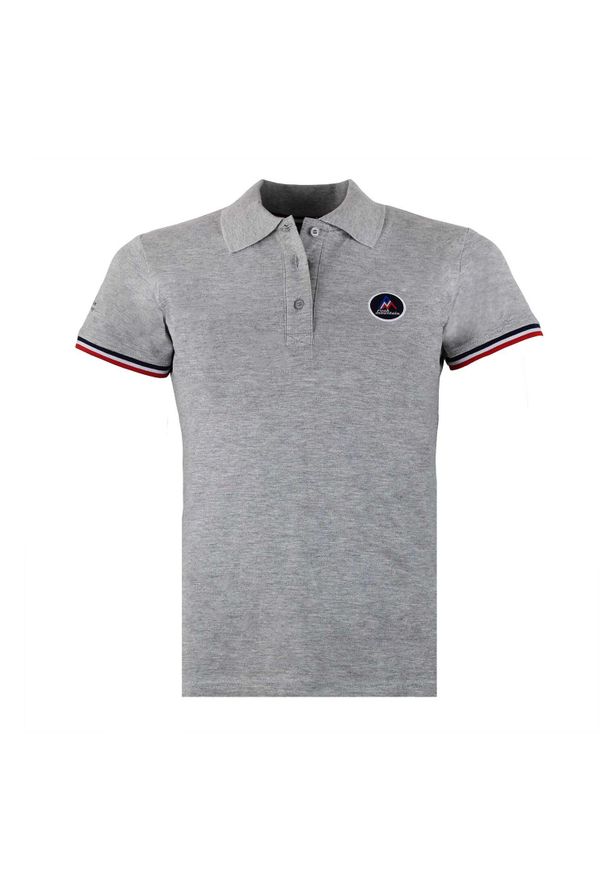 PEAK MOUNTAIN - Damska koszulka polo Peak Mountain Abeca. Typ kołnierza: polo. Kolor: szary. Styl: elegancki, sportowy