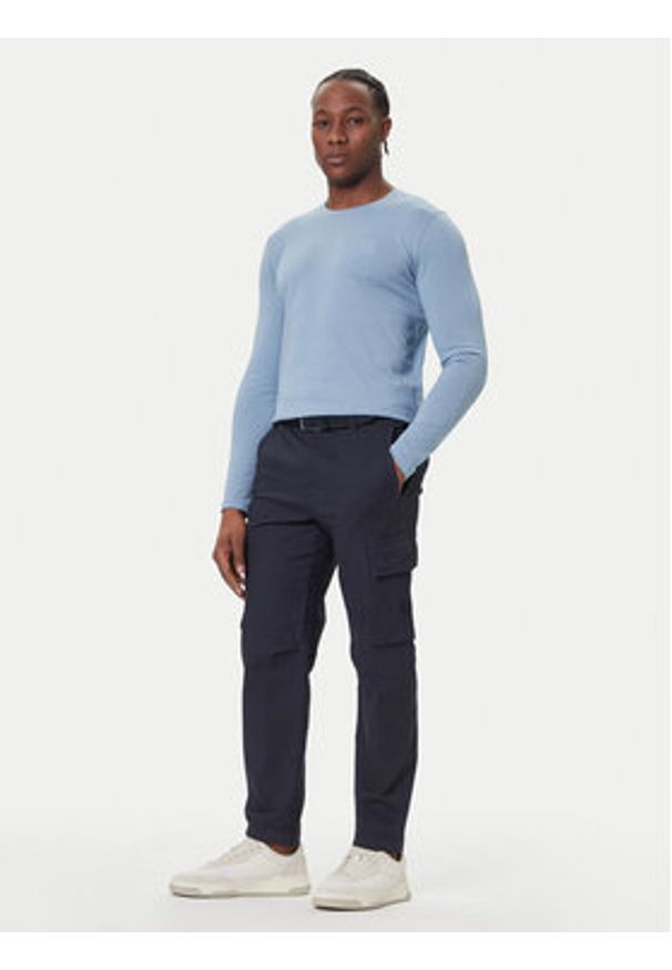 BOSS Longsleeve Tacks 50512111 Błękitny Regular Fit. Kolor: niebieski. Materiał: bawełna. Długość rękawa: długi rękaw