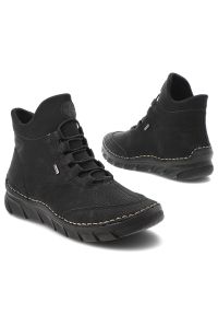 Czarne Botki Rieker Ocieplane Obuwie Damskie. Okazja: na co dzień. Kolor: czarny. Materiał: skóra ekologiczna. Styl: casual, elegancki #8