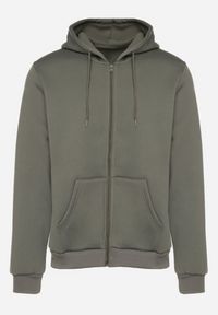 Born2be - Zielona Rozpinana Bluza z Bawełną i Kapturem Typu Oversize Diosa. Okazja: na co dzień. Kolor: zielony. Materiał: bawełna. Sezon: wiosna, jesień. Styl: klasyczny, casual