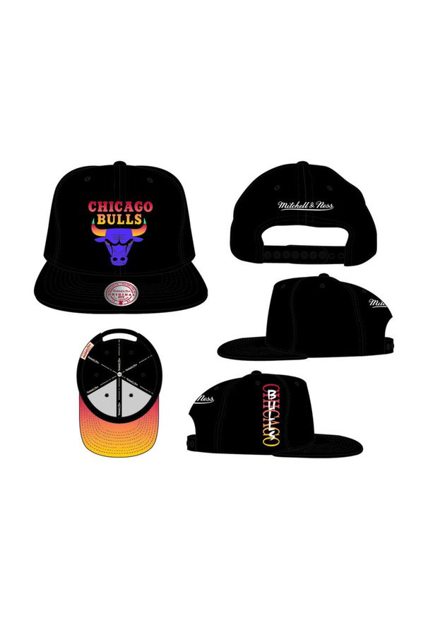 Wysokiej jakości czapka snapback Mitchell & Ness Chicago Bulls. Kolor: czarny