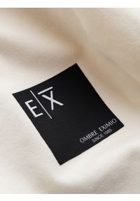 Ombre Clothing - Męskie dresowe spodnie z logotypem – kremowe V2 - Rozmiar: M. Kolor: kremowy. Materiał: dresówka. Wzór: nadruk, jednolity. Styl: elegancki #6