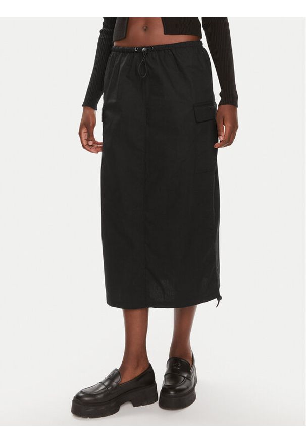 Brave Soul Spódnica midi LSKW-272KELISBK Czarny Straight Fit. Kolor: czarny. Materiał: bawełna