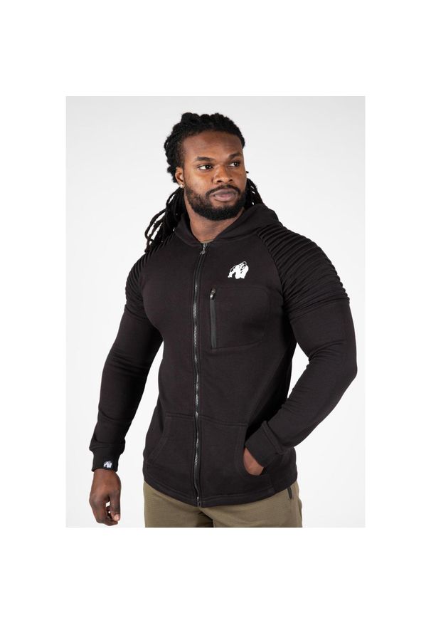 GORILLA WEAR - Bluza fitness męska Gorilla Wear Delta Hoodie rozpinana z kapturem. Typ kołnierza: kaptur. Kolor: czarny. Sport: fitness