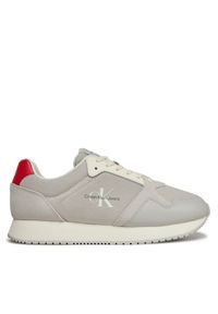 Calvin Klein Jeans Sneakersy Retro Runner Low Mix Ml Btw YM0YM00908 Beżowy. Kolor: beżowy