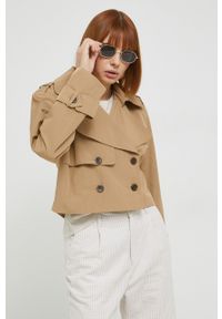Abercrombie & Fitch kurtka damska kolor beżowy przejściowa. Okazja: na co dzień. Kolor: beżowy. Styl: casual, klasyczny #1