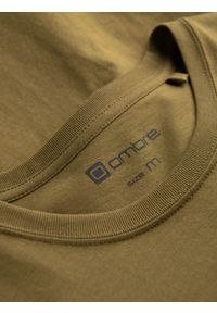 Ombre Clothing - T-shirt męski bawełniany z printem militarnym - khaki V2 OM-TSPT-0164 - XXL. Kolor: brązowy. Materiał: bawełna. Długość rękawa: krótki rękaw. Długość: krótkie. Wzór: nadruk, moro. Styl: militarny #7