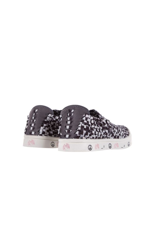 Brązowe trampki slip on Rock rockowe, z cholewką
