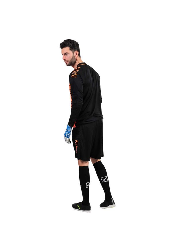 Dres piłkarski męski Givova Difesa. Kolor: czarny, pomarańczowy, fioletowy, wielokolorowy. Materiał: dresówka. Sport: piłka nożna