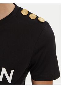 Balmain T-Shirt BF1EF005BB02 Czarny Regular Fit. Kolor: czarny. Materiał: bawełna #2