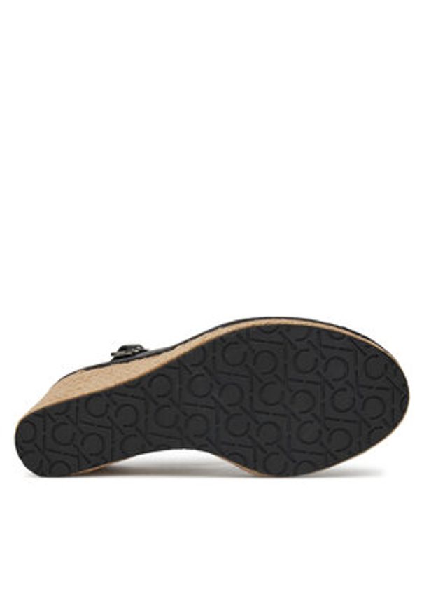 Calvin Klein Espadryle Wedge Sandal 70 - Jacq HW0HW02386 Czarny. Kolor: czarny. Materiał: materiał
