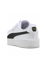 Puma - Damskie sneakersy Carina 3.0 PUMA White Black Gold. Okazja: na plażę. Kolor: czarny, biały, żółty, wielokolorowy. Sezon: lato. Styl: klasyczny