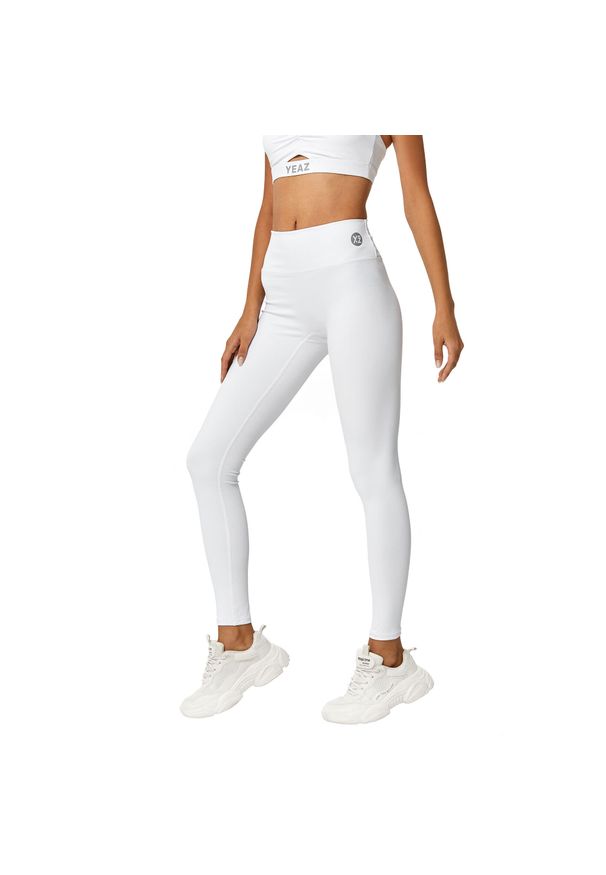 YEAZ - Damskie legginsy z wysokim stanem Yeaz Horizon. Stan: podwyższony. Kolor: niebieski, biały, zielony, wielokolorowy. Sport: fitness