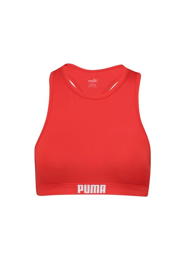 Góra od bikini Puma, racerback, czerwonym. Kolor: czerwony. Materiał: poliester