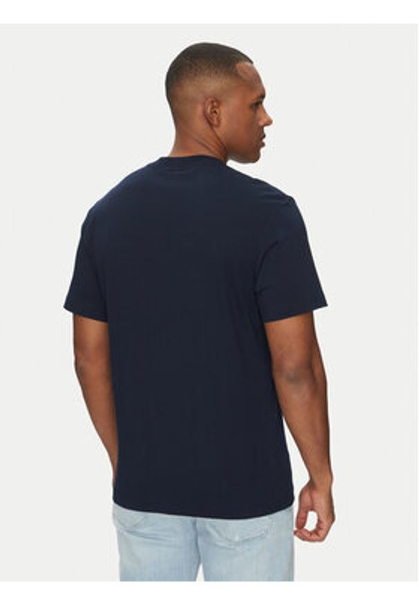 Lacoste T-Shirt TH2827 Granatowy Regular Fit. Kolor: niebieski. Materiał: bawełna
