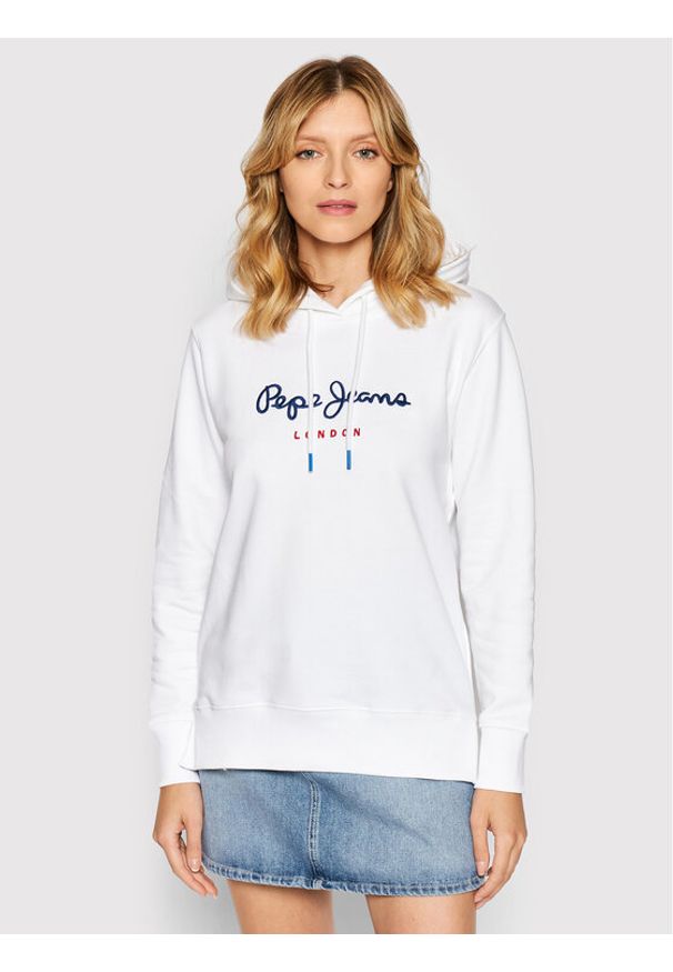 Pepe Jeans Bluza Calista PL581190 Biały Regular Fit. Kolor: biały. Materiał: bawełna