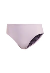 Adidas - Dół Bikini Iconisea High-Waist. Stan: podwyższony. Kolor: fioletowy, różowy, biały, wielokolorowy. Materiał: materiał