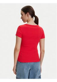 Tommy Jeans T-Shirt DW0DW17385 Czerwony Slim Fit. Kolor: czerwony. Materiał: bawełna #2